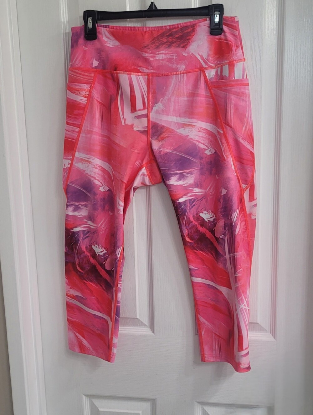 Fila Pink and Purple Abstract Capri Leggings